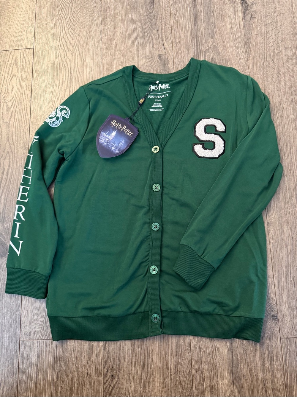 Posh Peanut Green Slytherin Kids Cardigan